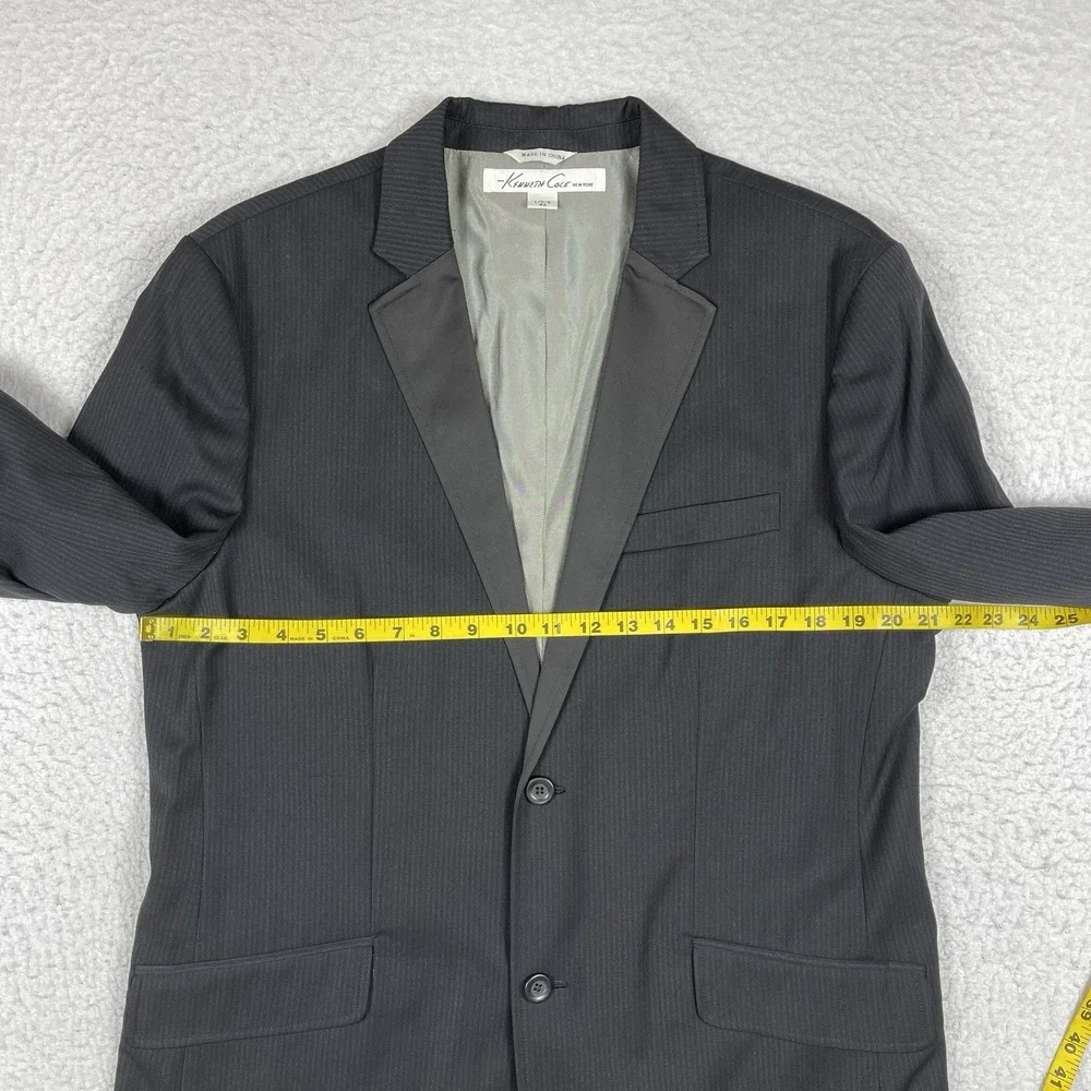 Kenneth Cole Suit Jacket Mens 42 Large Black Striped Casual Office Work Business